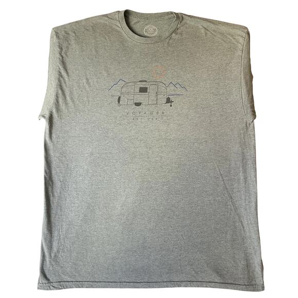 Voyager Men Shirt XX-LARGE Gray Camper Mountains Graphic Tee Short Sleeve - Picture 1 of 8